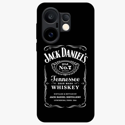 Vintage Whiskey Heritage Glass Case showing flat back view with classic whiskey inspired artwork and glossy glass finish.
