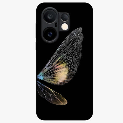 Whispers Of Wings Glass Case showing flat back view with graceful wing inspired artwork and glossy glass finish.