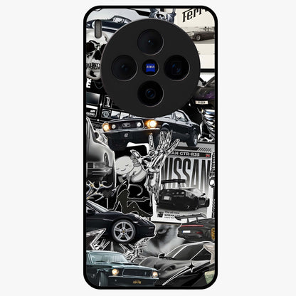 Aesthetic Dark Love Glass Case showing flat back view with dark romantic artwork and glossy glass finish.