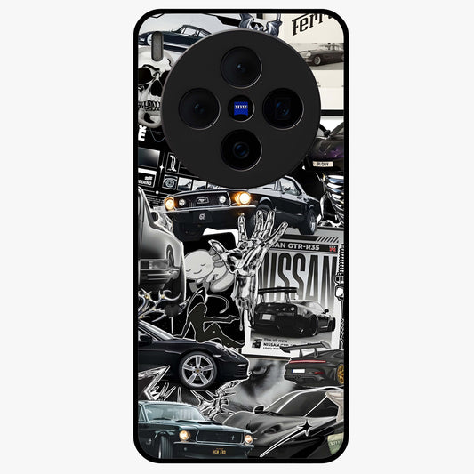 Aesthetic Dark Love Glass Case showing flat back view with dark romantic artwork and glossy glass finish.