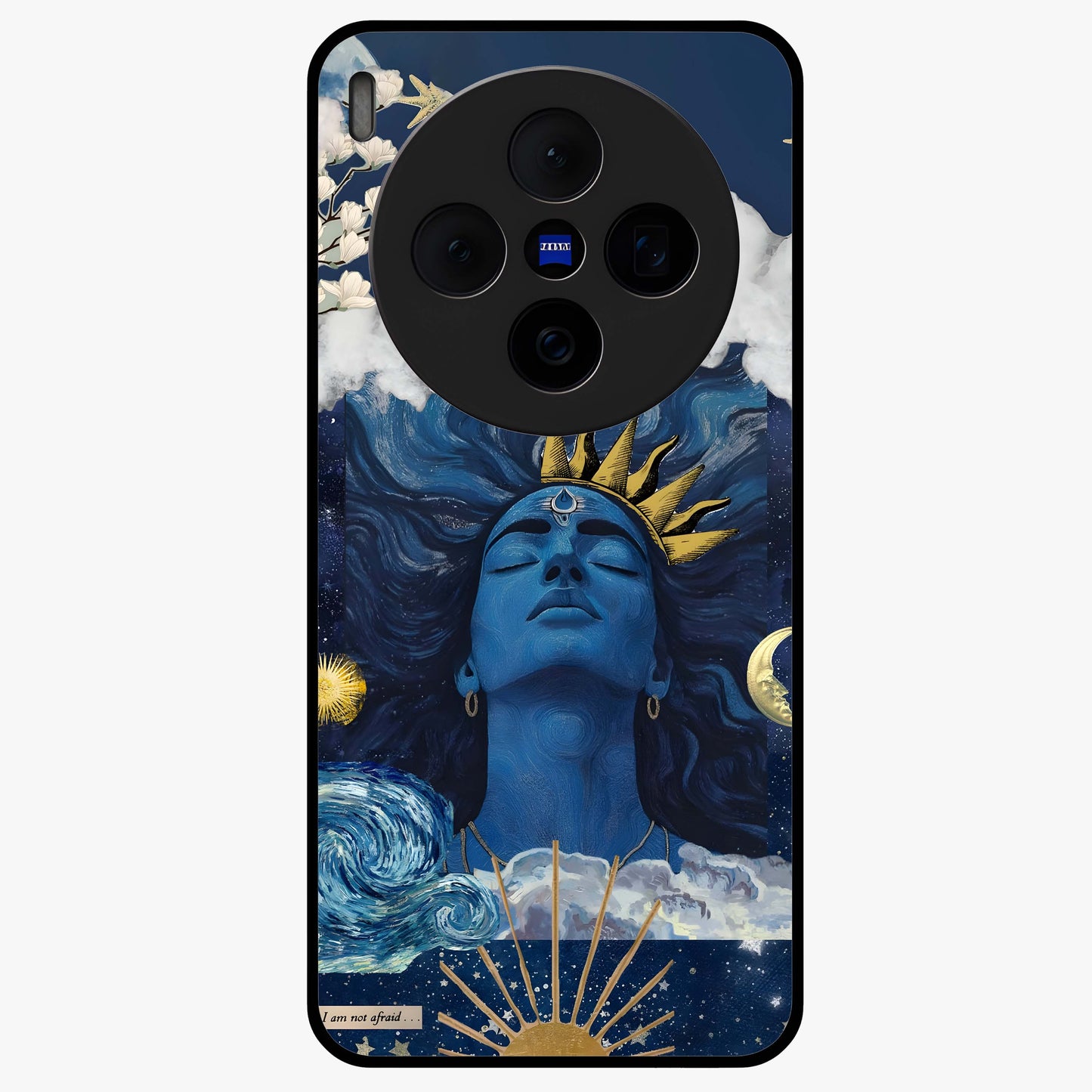 Aesthetic Lord Shiva Glass Case showing flat back view with divine Shiva artwork and glossy glass finish.