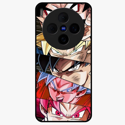 Anime Character Glass Case showing flat back view with vibrant anime artwork and glossy glass finish.