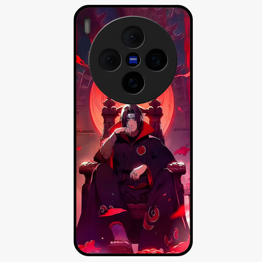 Blood Moon Sovereign Glass Case showing flat back view with mystical blood moon artwork and glossy glass finish.