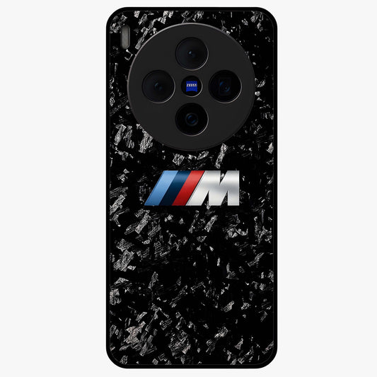 Carbon Speed Mark Glass Case showing flat back view with sporty carbon pattern artwork and glossy glass finish.