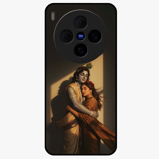 Divine Eternal Love Glass Case showing flat back view with spiritual love themed artwork and glossy glass finish.