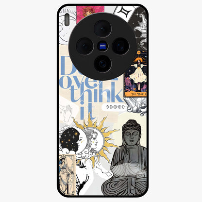 Ethereal Thoughts Glass Case showing flat back view with dreamy artistic artwork and glossy glass finish.