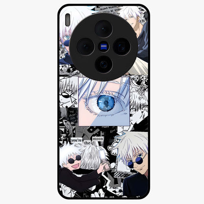 Infinity Sorcerer Chaos Glass Case showing flat back view with mystical sorcerer themed artwork and glossy glass finish.