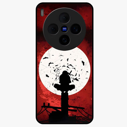 Itachi Limited Edition Naruto Anime Glass Case showing flat back view with iconic anime character artwork and glossy glass finish.