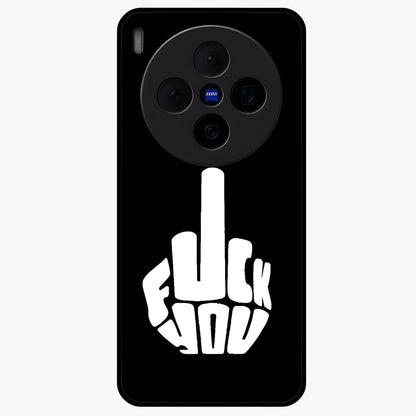 Rebel Mode On Glass Case showing flat back view with bold rebellious typography artwork and glossy glass finish.