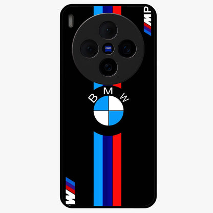 Turbo BMW Beast Glass Case showing flat back view with high performance sports car artwork and glossy glass finish.