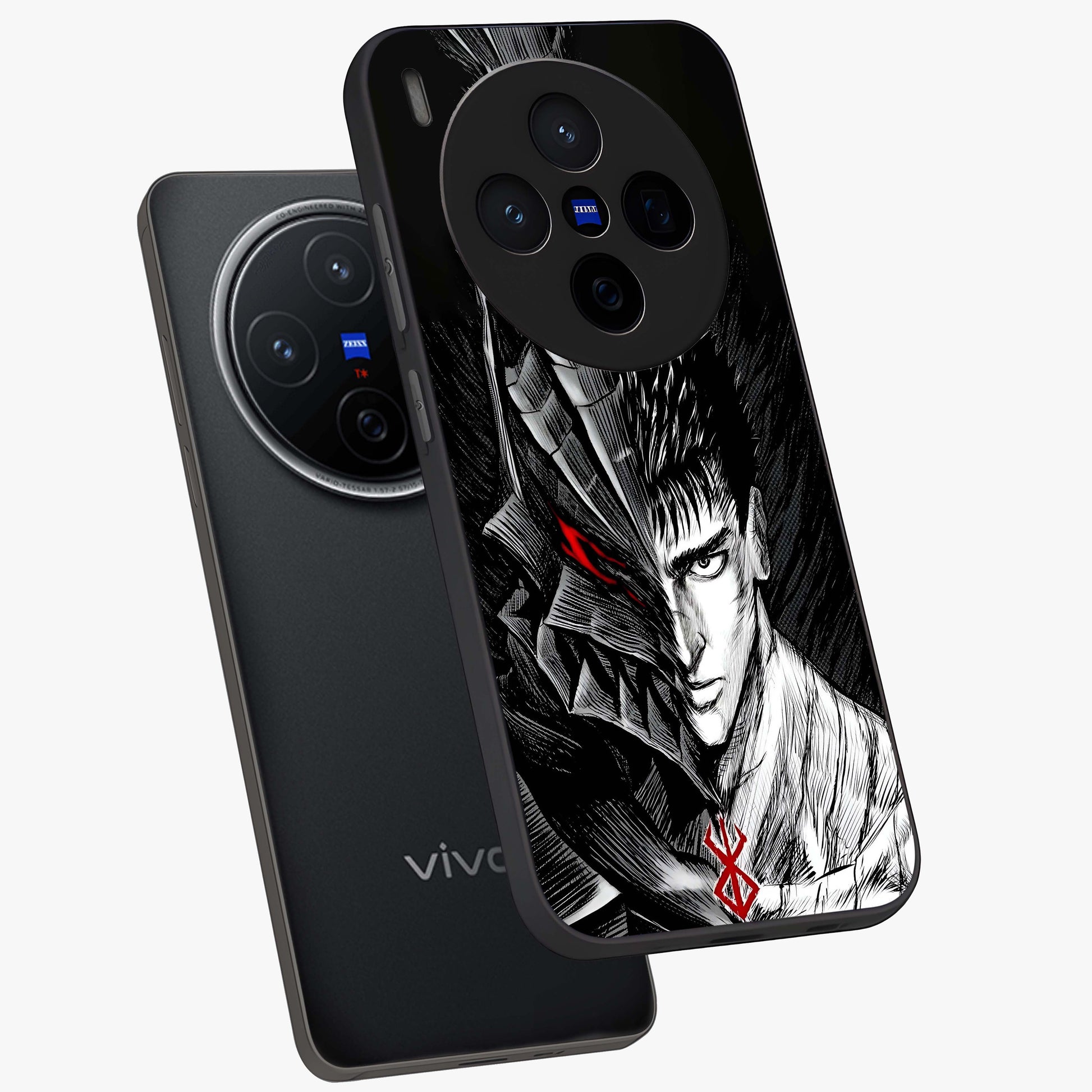 Berserker Blood Oath Glass Case displayed in angled mockup highlighting dark fantasy graphic design and powerful theme.