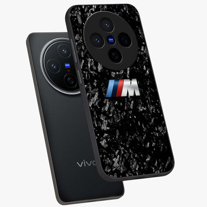 Carbon Speed Mark Glass Case displayed in angled mockup highlighting racing inspired carbon design and sleek aesthetic style.