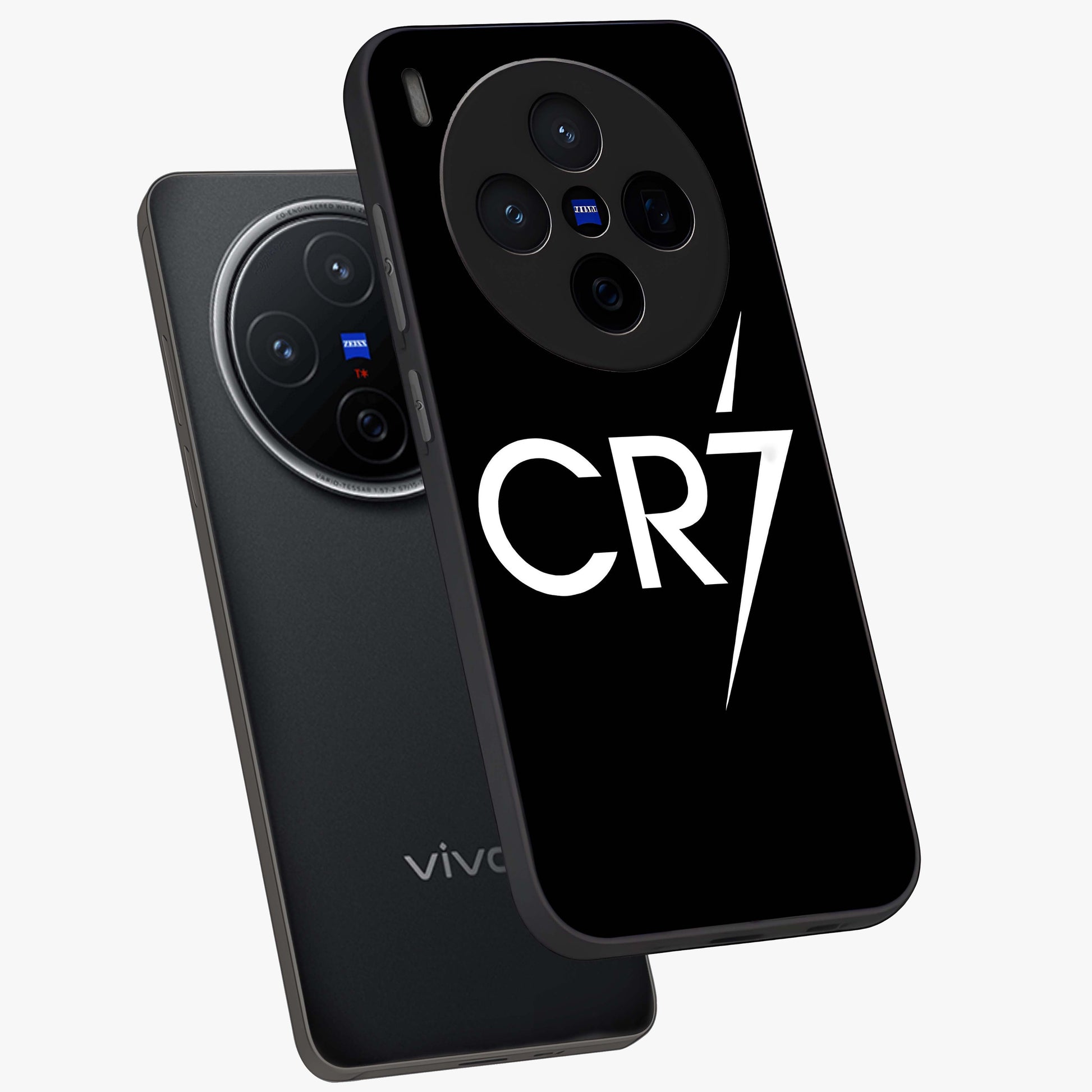 Cr7 Elite Strike Glass Case displayed in angled mockup highlighting powerful sports graphic with bold athletic theme.