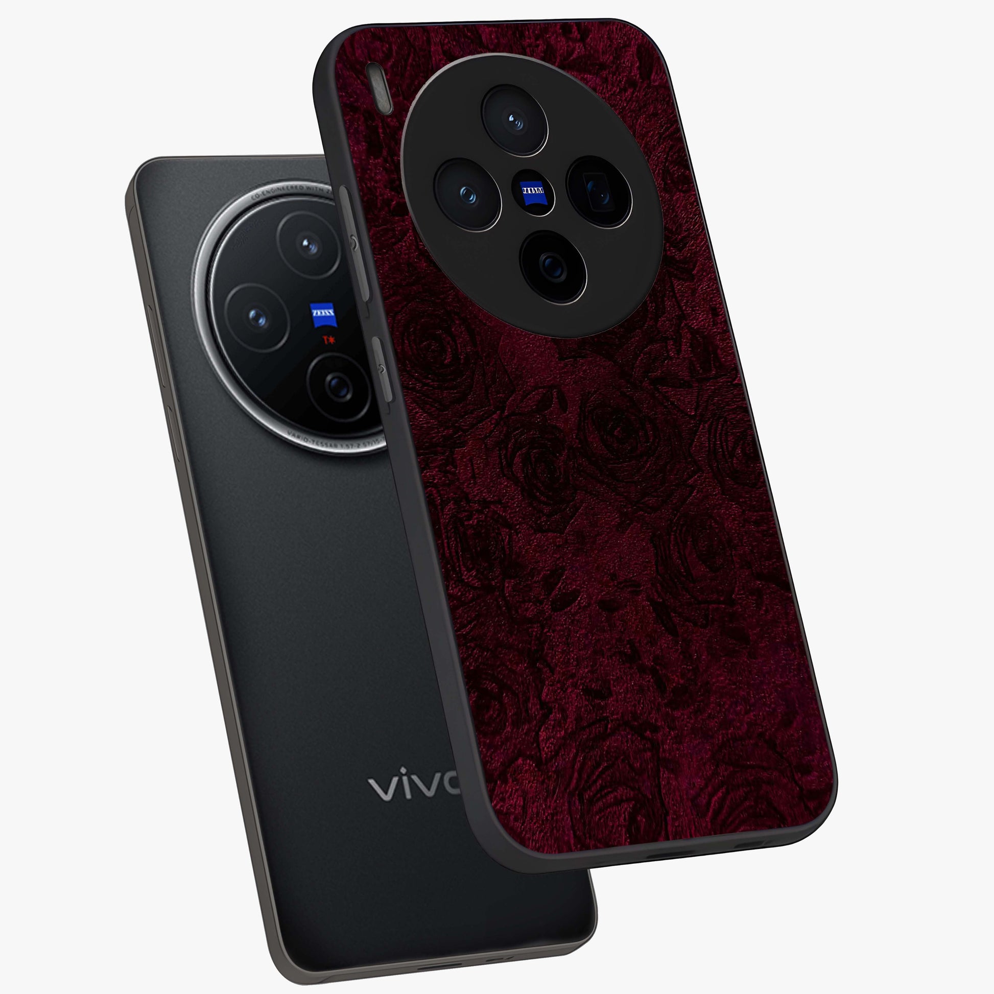 Crimson Fade Flow Glass Case displayed in angled mockup highlighting smooth gradient design with modern aesthetic style.
