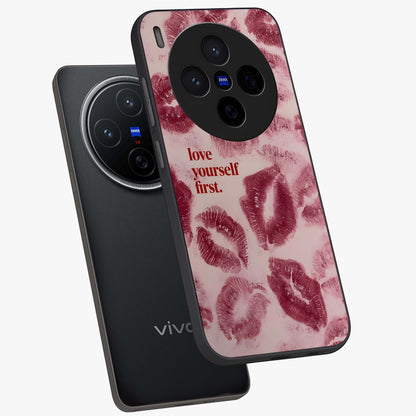 Crimson Kiss Love Glass Case displayed in angled mockup highlighting bold love inspired design with modern aesthetic style.