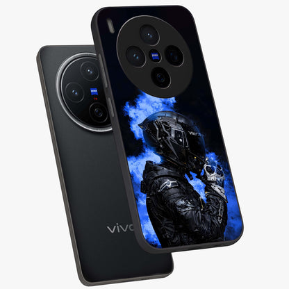 Cyber Sentinel Protocol Glass Case displayed in angled mockup highlighting digital cyber design with sci-fi aesthetic style.