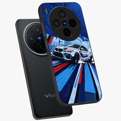 Drift Power Rush Glass Case displayed in angled mockup highlighting powerful drift car design with sporty aesthetic style.