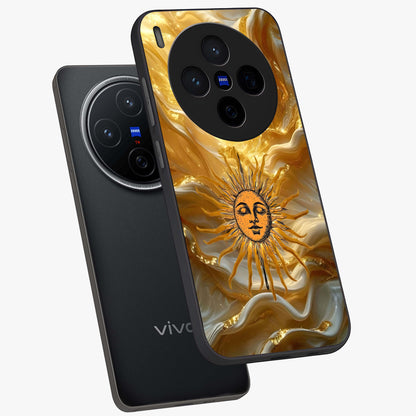 Eternal Golden Glow Glass Case displayed in angled mockup highlighting glowing golden aesthetic design with elegant style.