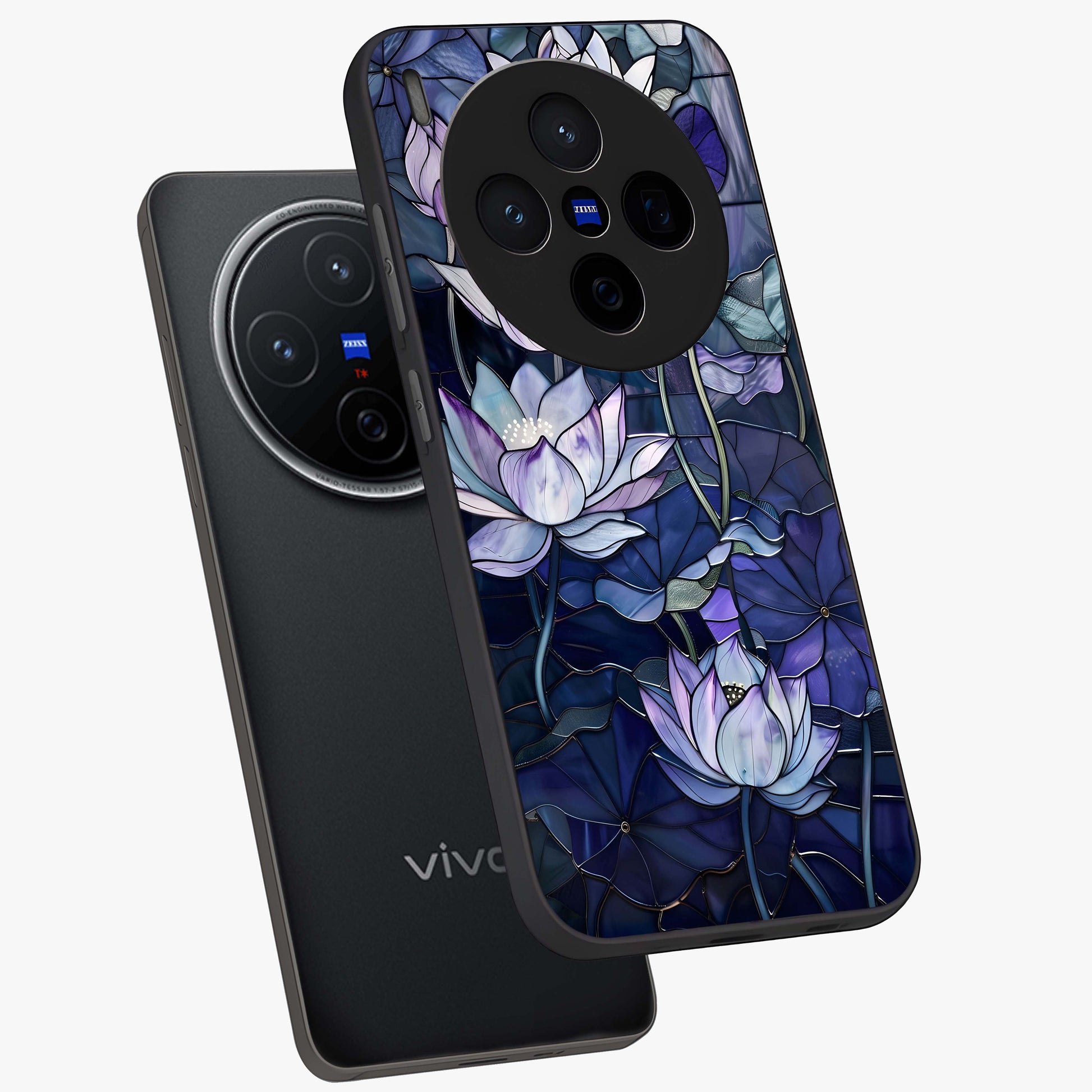 Gloss Petal Rush Glass Case displayed in angled mockup highlighting vibrant petal design with elegant floral aesthetic.
