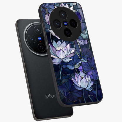 Gloss Petal Rush Glass Case displayed in angled mockup highlighting vibrant petal design with elegant floral aesthetic.