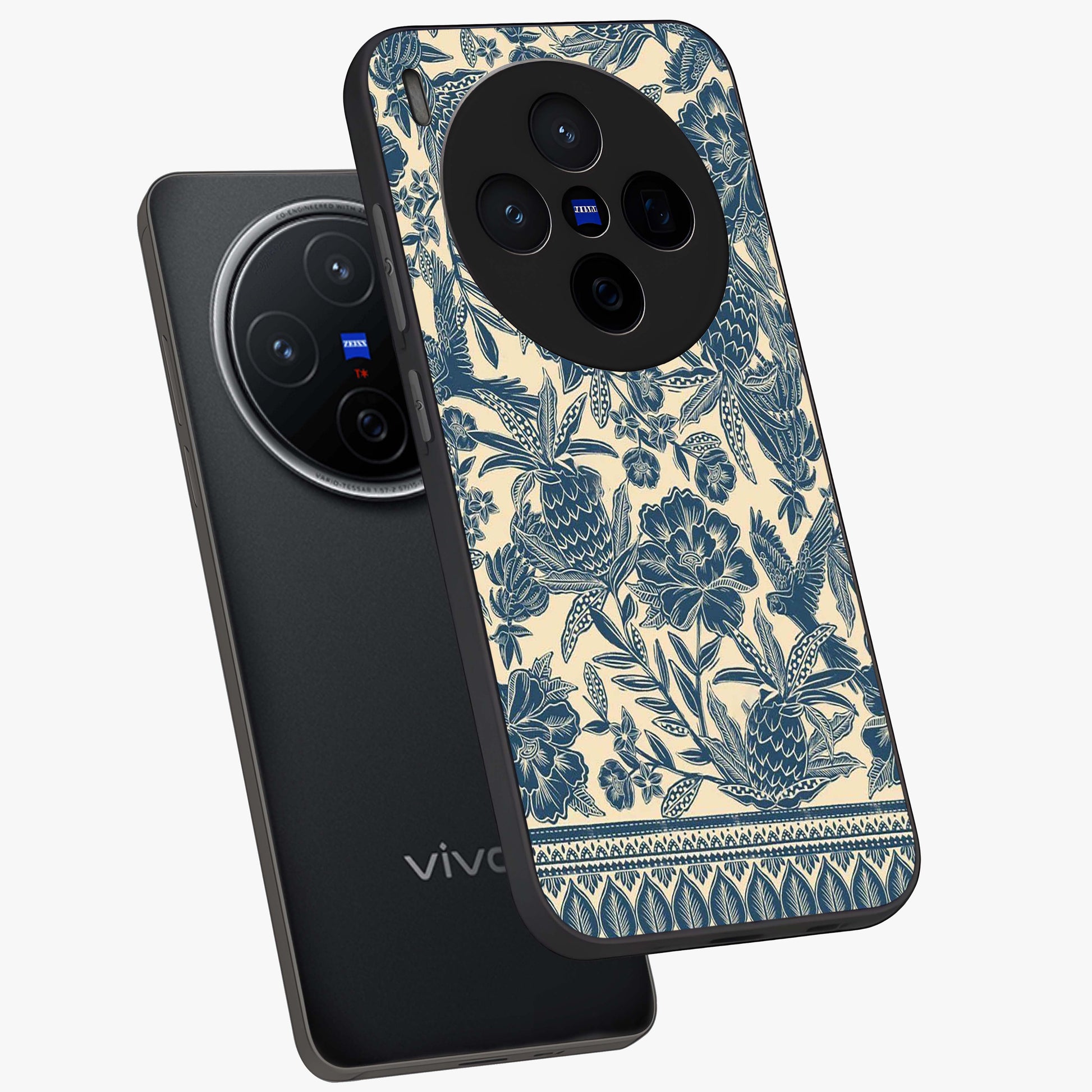 Heirloom Wild Bloom Glass Case displayed in angled mockup highlighting botanical bloom design with classic aesthetic style.