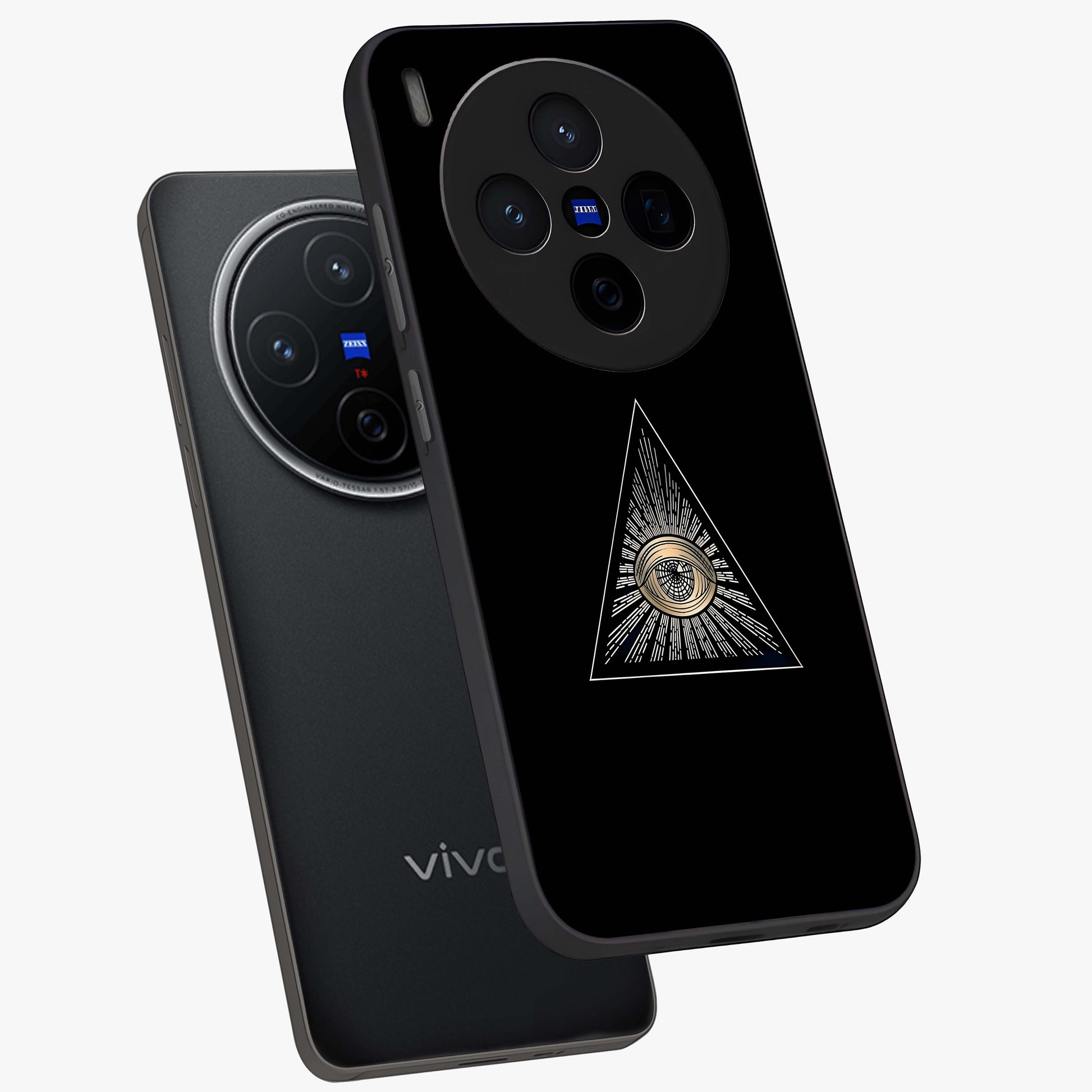 Illuminati Evil Glass Case displayed in angled mockup highlighting dark occult inspired design with bold aesthetic style.
