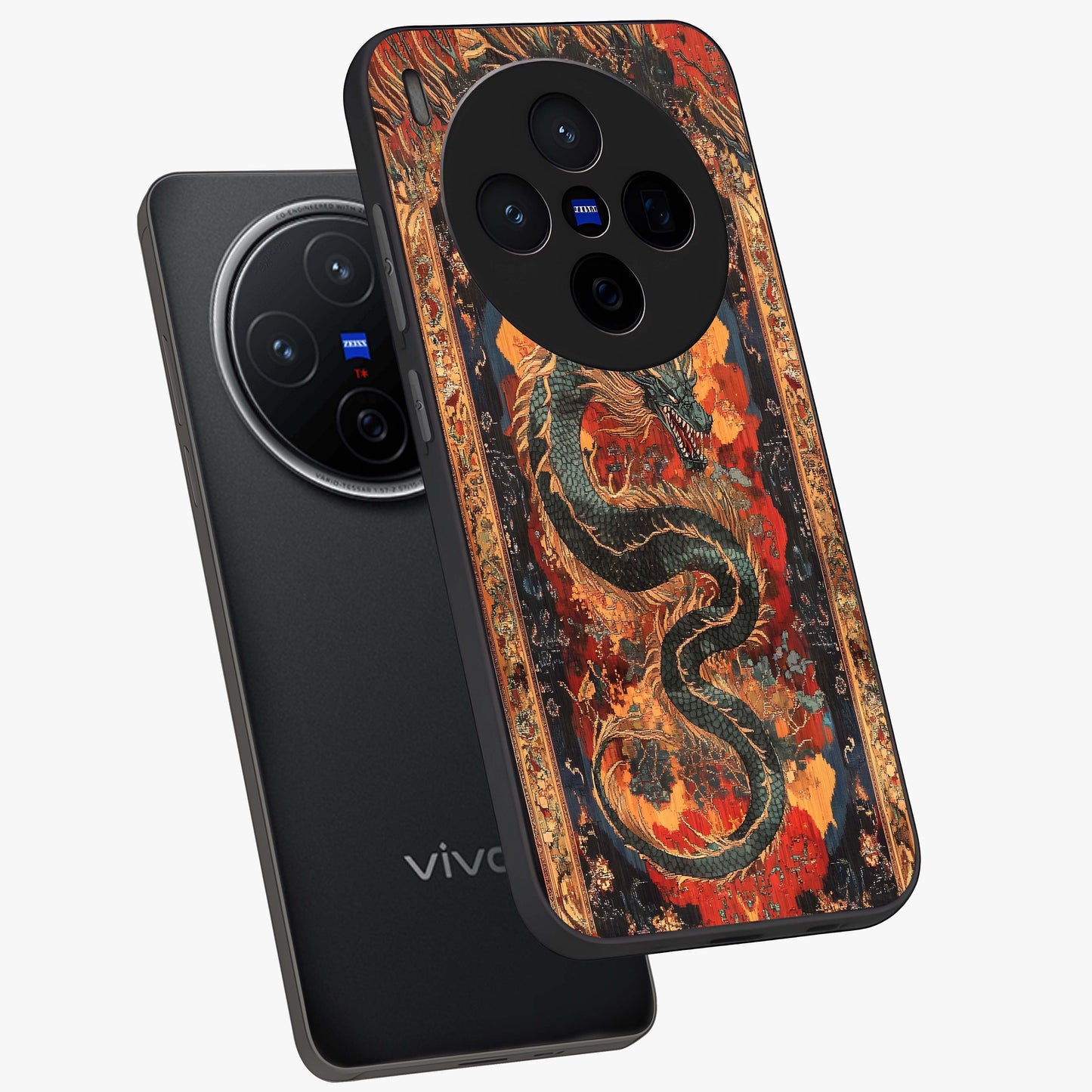 Inferno Dragon Soul Glass Case displayed in angled mockup highlighting powerful dragon illustration with inferno aesthetic.