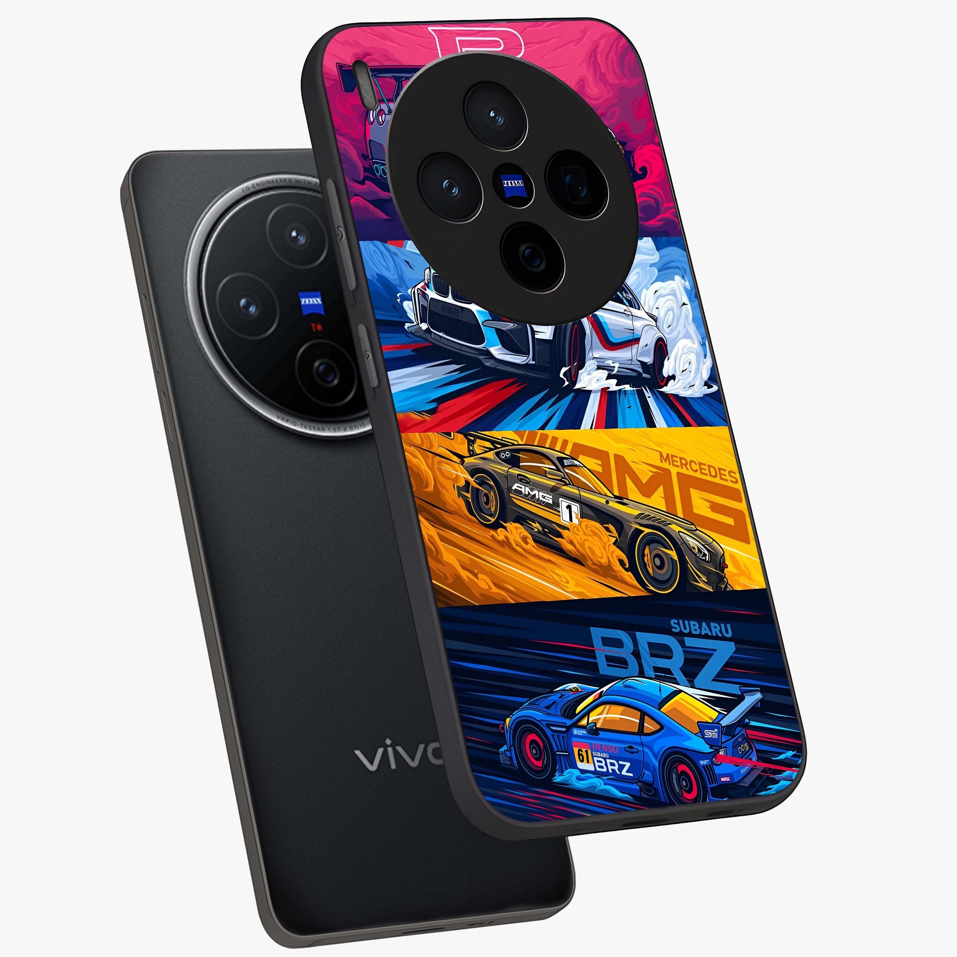 JDM Sports Car Glass Case displayed in angled mockup highlighting sleek Japanese racing car design with automotive aesthetic.
