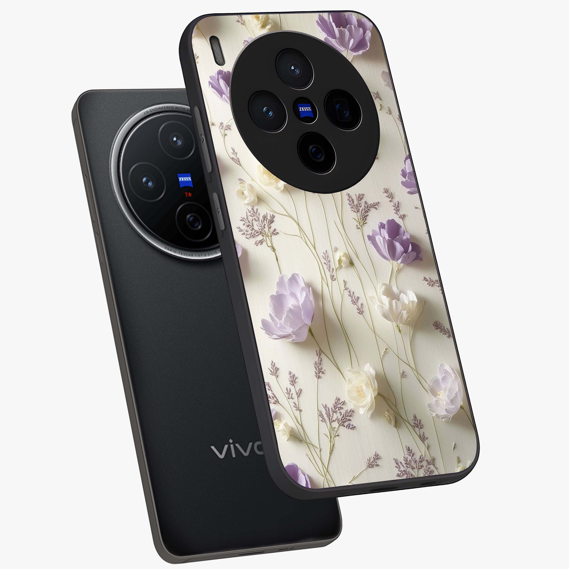 Lilac Breeze Harmony Glass Case displayed in angled mockup highlighting calm lilac breeze design with soothing aesthetic style.