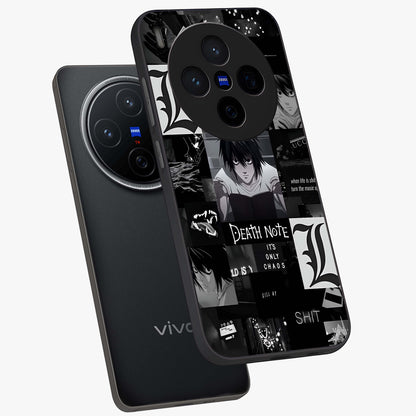 Midnight Chaos Mind Glass Case displayed in angled mockup highlighting chaotic artistic design with dramatic midnight aesthetic.