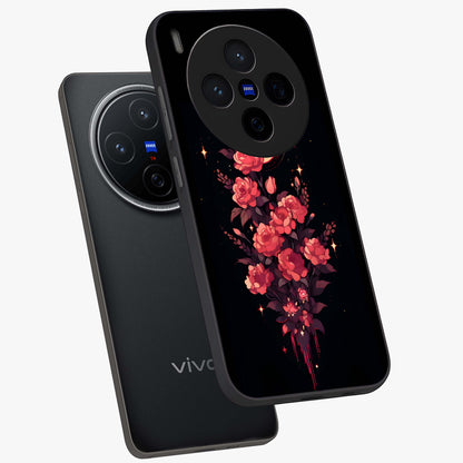 Moonlit Floral Elegance Glass Case displayed in angled mockup highlighting graceful flower design with soft moonlight aesthetic.