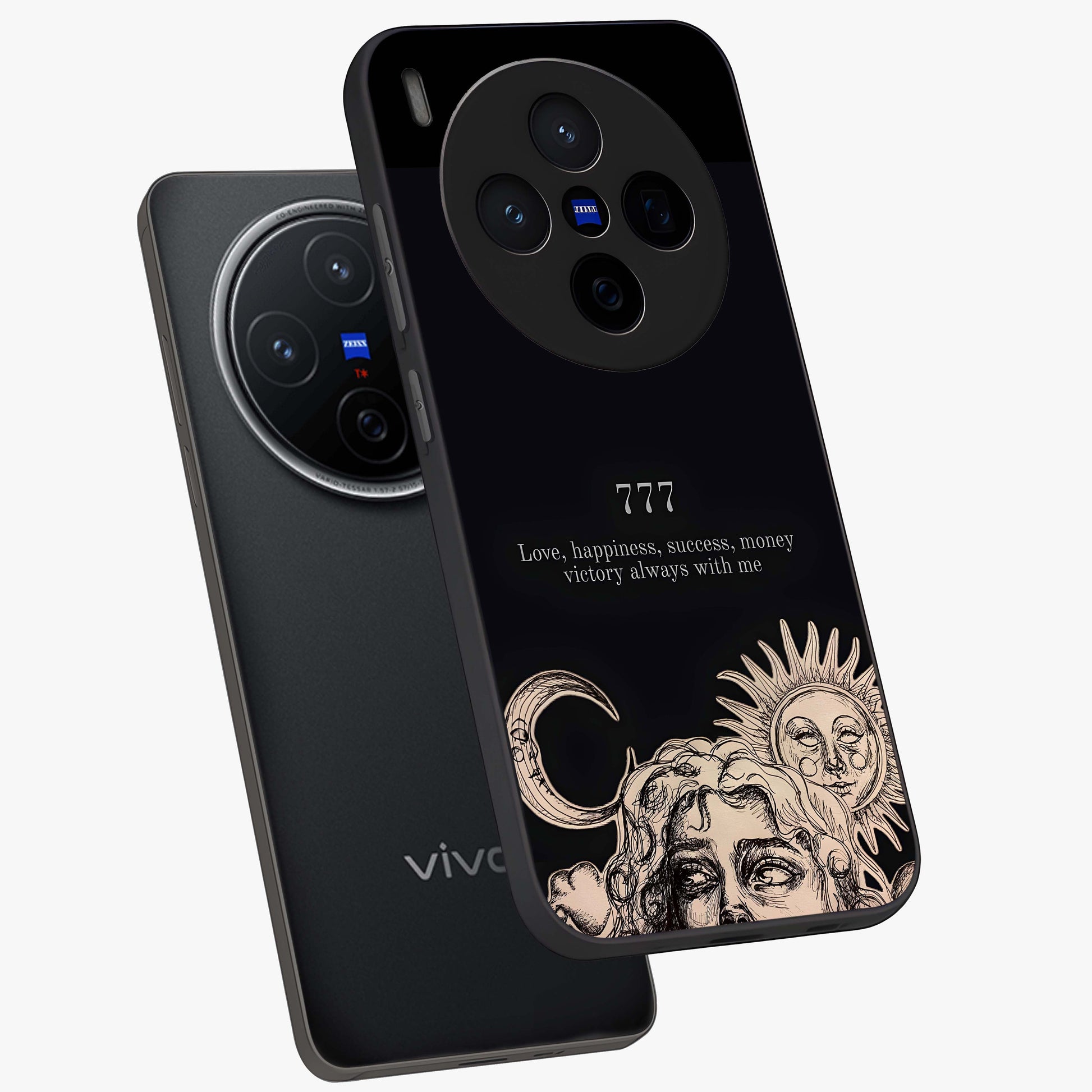 Mystic Victory Aura Glass Case displayed in angled mockup highlighting energetic aura design with bold mystical aesthetic.