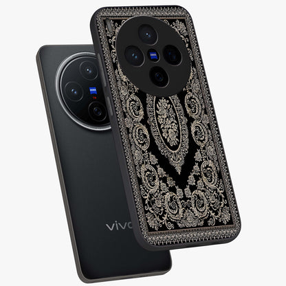 Noir Bloom Elegance Glass Case displayed in angled mockup highlighting refined flower design with stylish noir aesthetic.