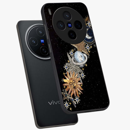 Pearls Universe Object Glass Case displayed in angled mockup highlighting celestial pearl design with dreamy aesthetic.