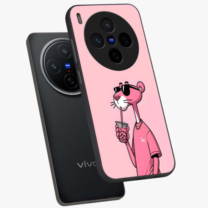Pink Panther Glass Case displayed in angled mockup highlighting playful cartoon character design with vibrant pink aesthetic.