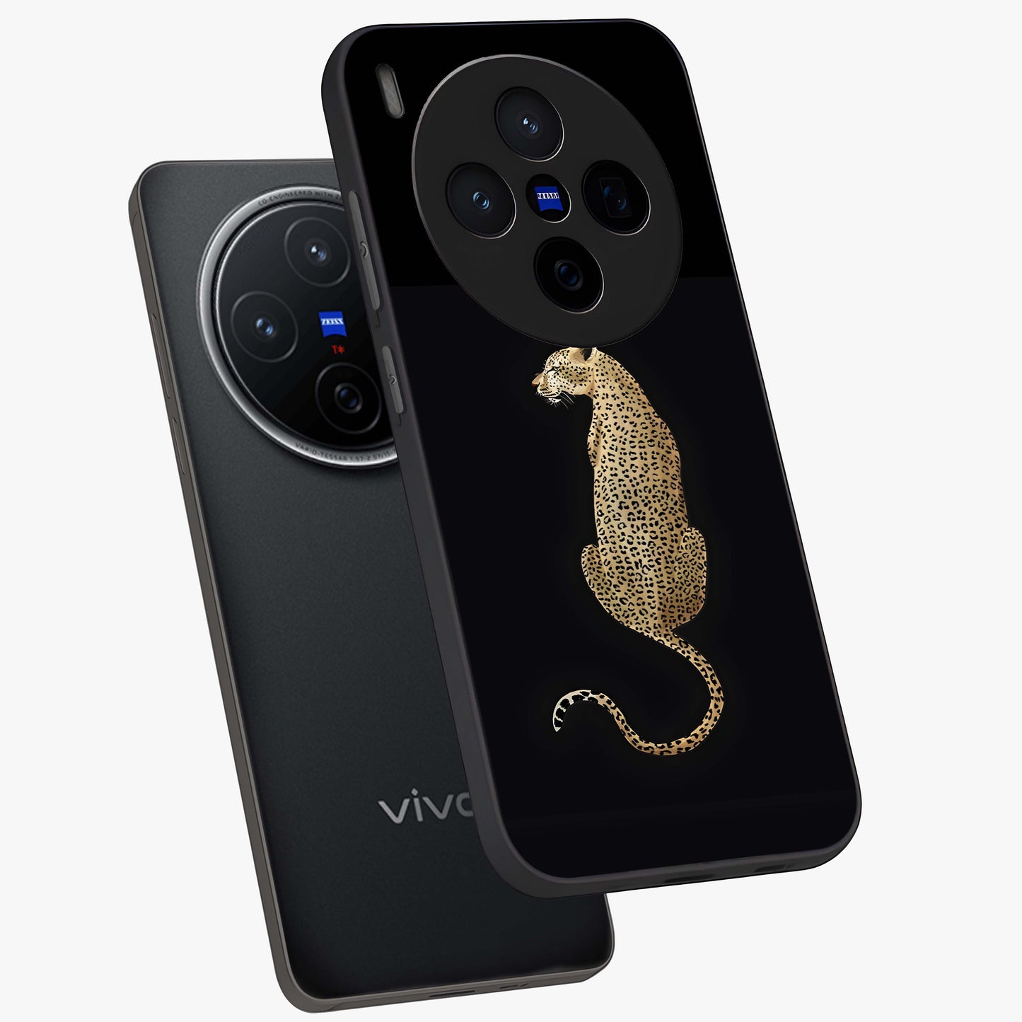 Regal Leopard Glass Case displayed in angled mockup highlighting powerful animal illustration with stylish wild aesthetic.