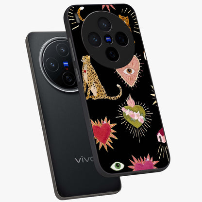 Sacred Jungle Heart Glass Case displayed in angled mockup highlighting lush tropical design with natural aesthetic style.
