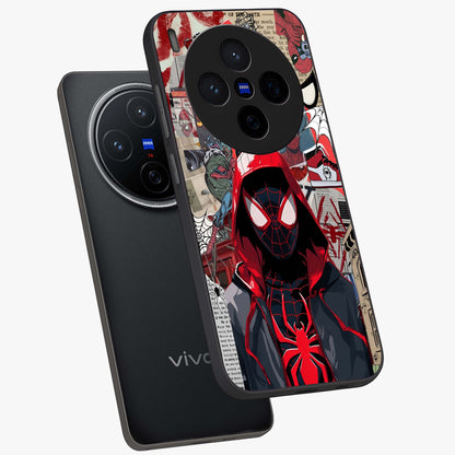Spider Collage Street Glass Case displayed in angled mockup highlighting dynamic street style collage design with comic aesthetic.