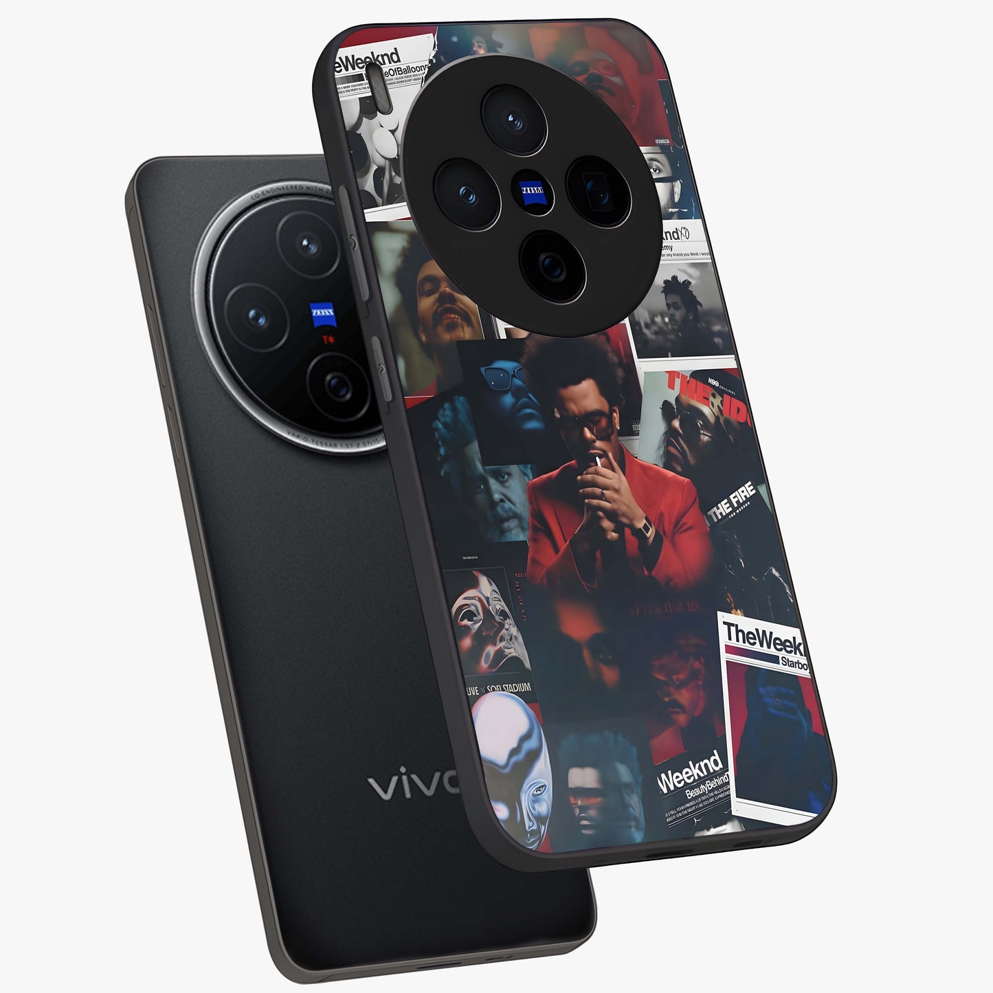 The Weeknd Glass Case displayed in angled mockup highlighting stylish pop culture inspired design with modern aesthetic.