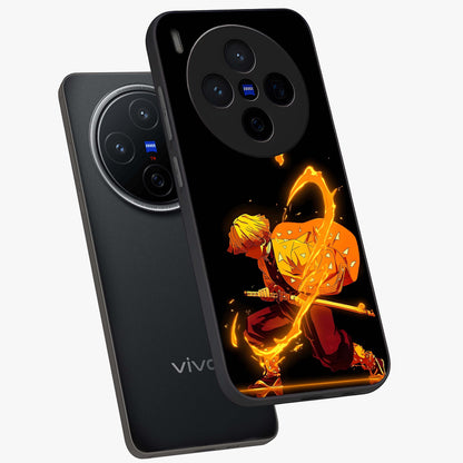 Thunder Flame Execution Glass Case displayed in angled mockup highlighting dramatic fire themed design with intense fantasy aesthetic.