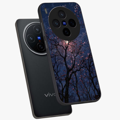 Twilight Sakura Serenade Glass Case displayed in angled mockup highlighting delicate sakura flower design with dreamy aesthetic.
