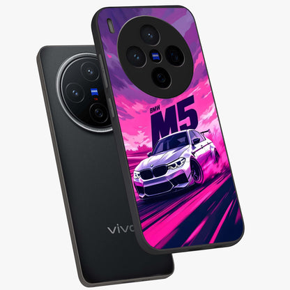 Velocity Drift Pulse Glass Case displayed in angled mockup highlighting dynamic drift design with sporty automotive aesthetic.