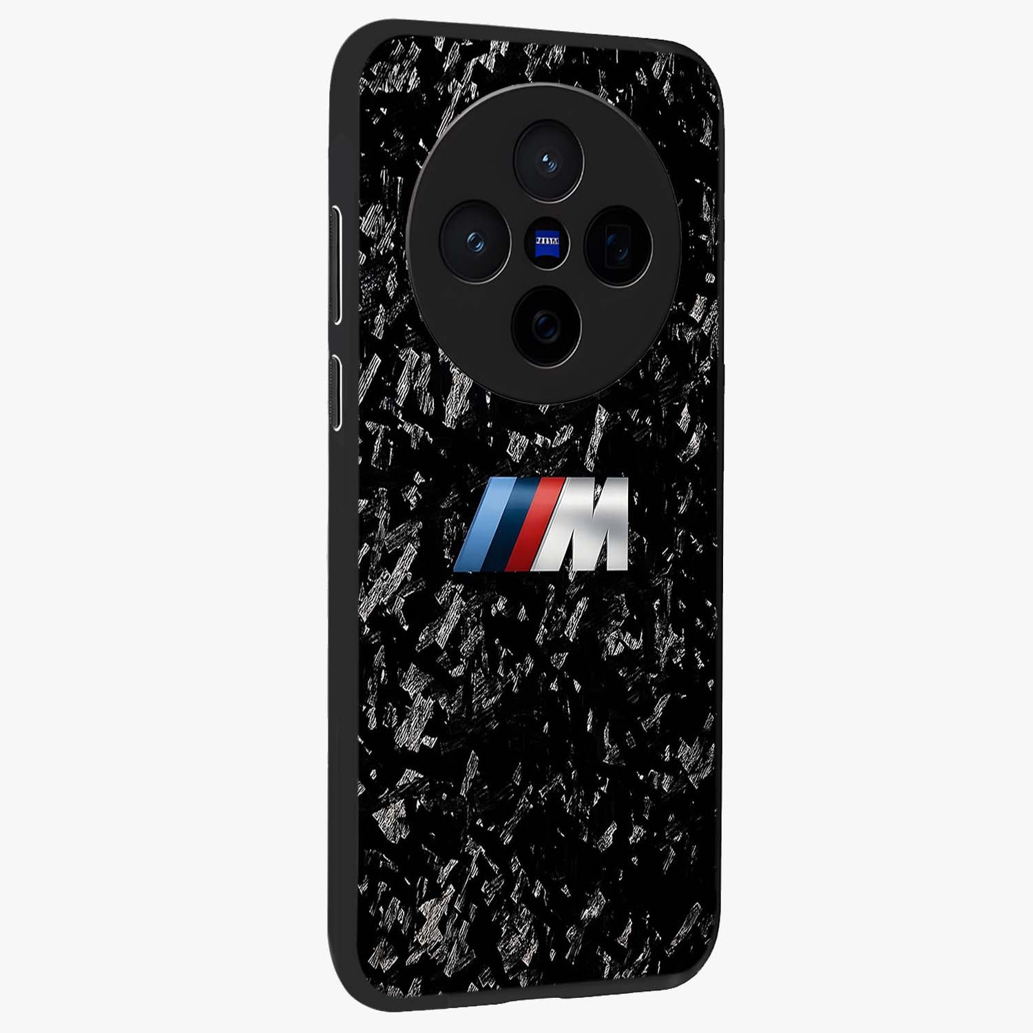 Carbon Speed Mark Glass Case upright view showcasing modern carbon speed graphic with bold automotive theme.