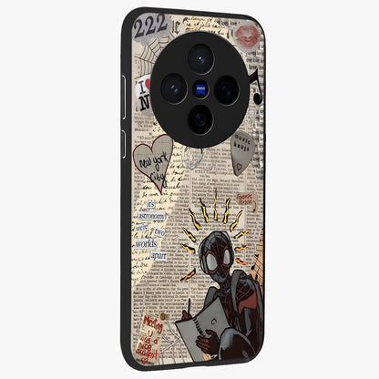 City Dream Sketch Glass Case upright view showcasing urban skyline artwork with stylish hand drawn design.