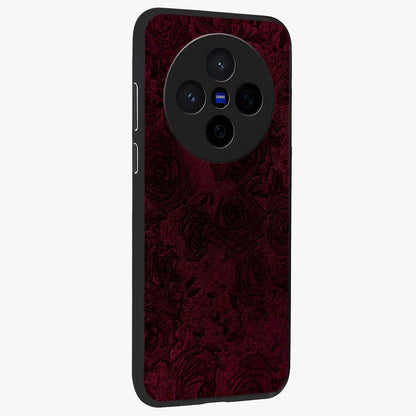Crimson Fade Flow Glass Case upright view showcasing dynamic crimson flow artwork with stylish abstract theme.
