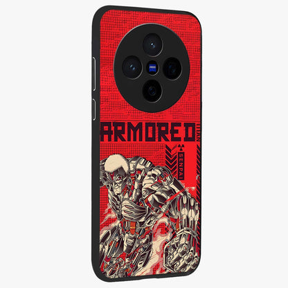 Crimson Mecha Titan Glass Case upright view showcasing dynamic robotic titan design with sci-fi inspired theme.