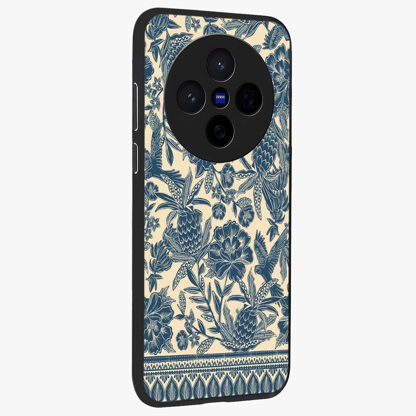 Heirloom Wild Bloom Glass Case upright view showcasing delicate wildflower artwork with timeless floral theme.