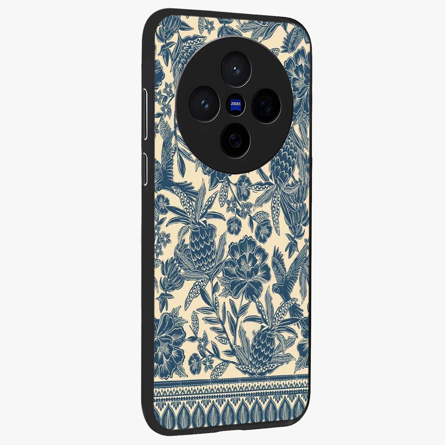 Heirloom Wild Bloom Glass Case upright view showcasing delicate wildflower artwork with timeless floral theme.