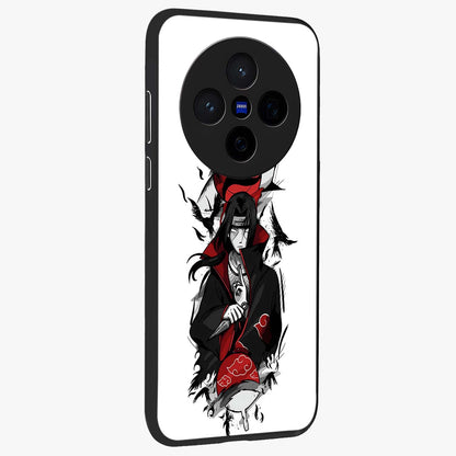 Itachi Limited Edition Naruto Anime Glass Case upright view showcasing intense anime artwork with powerful character theme.