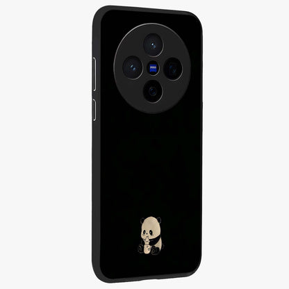 Midnight Panda Love Glass Case upright view showcasing charming panda artwork with playful romantic theme.
